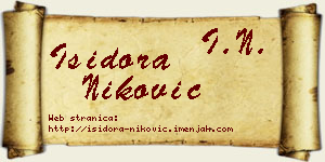 Isidora Niković vizit kartica
